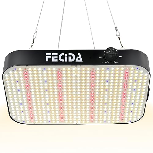 FECiDA 65 Watt LED Pflanzenlampe Dimmbar, 6000 Lumen LED Grow Lampe Vollspektrum mit Daisy Chain Funktion, 576 PSC LEDs Grow Light Perfekt für 60x60CM Growzelt Pflanzenwachstum