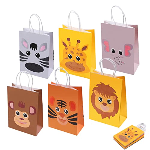 Flintronic Geschenktüten, 18 Stück Tierische Papiertüten Partytüten, Papiertüten Taschen für Kinder Party, Feiern, Baby Geburtstag,Halloween, Weihnachten,Christmas