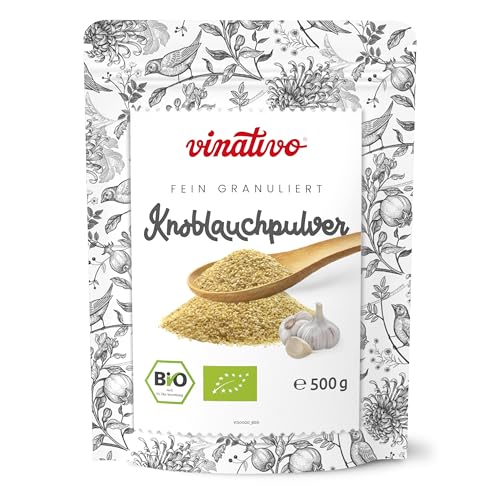 vinativo Knoblauchpulver BIO – fein granuliert – 500g – Knoblauch gemahlen – Bio-Qualität – aus kontrolliert biologischem Anbau