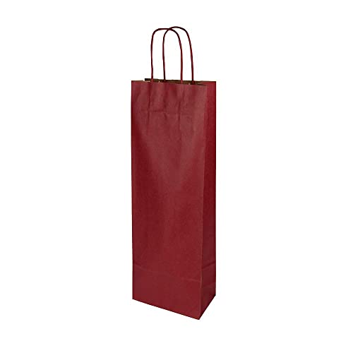 BIOZOYG 50x Flaschentaschen 14 x 8 x 40 cm rot - Weintasche Geschenktüte Flaschen - Flaschentüten Kraftpapier Geschenkverpackungen Wein Papiertüten