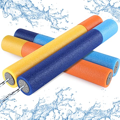 LISOPO 4er Set Wasserpistole Wasserspritze aus Schaumstoff mit stabilen Innenleben Spritzpistole für Kinder als Mitgebsel 33CM