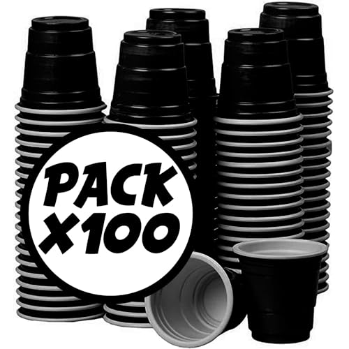 100 Stück Original-Shots schwarz wiederverwendbar | amerikanische Shots 4cl Beer Pong | Shooters Premium Qualität | wiederverwendbare Kunststoffbecher | spülmaschinenfest | Original Cup®