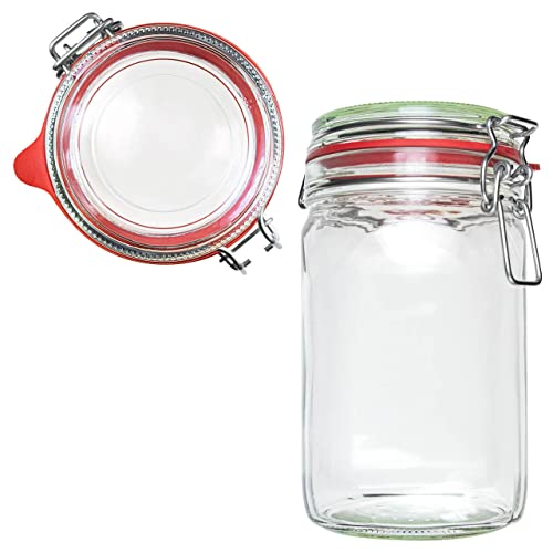 Einmachgläser mit Bügelverschluss 4 x 1100ml | EDEL KRAUT - Premium Einweckgläser Bügelgläser Drahtbügelgläser Vorratsgläser - Gläser aus deutscher Glashütte - mason jar - Marmeladengläser