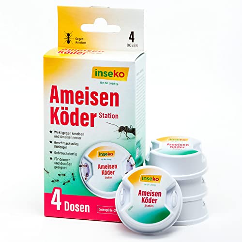 inseko Ameisen-Köderstation I Ameisenköderdose I Ameisengift gebrauchsfertig für innen und außen (4 Dosen)