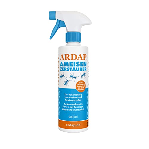 ARDAP Ameisen Zerstäuber 500ml - Ameisen bekämpfen leicht gemacht - Ameisenmittel, Ameisengift innen & draußen - Ameisenspray wirkt sofort & dauerhaft bis zu 4 Wochen - Anti Ameisen Spray