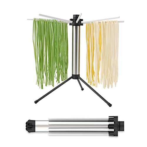 KITCHENDAO Nudeltrockner, einfache Lagerung, schnell aufgebaut, faltbares Nudeltrockner-Rack, Spaghetti-Nudelaufhänger, abnehmbar für leicht zu reinigen, drehbare Arme, hält bis zu 2.3 kg