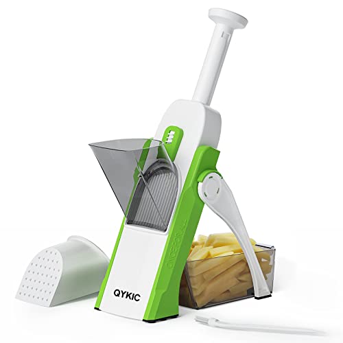 QYKIC Gemüseschneider, ONCE FOR ALL Verstellbar Gemüsehobel Genius Mandoline Vegetable Slicer Kartoffelschneider Zwiebelschneider