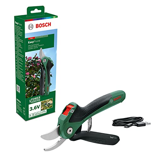 Bosch Akku-Gartenschere EasyPrune (Integrierter 3,6 Volt Akku; 450 Schnitte pro Akkuladung; aufladbar über Micro-USB-Kabel; in Karton)