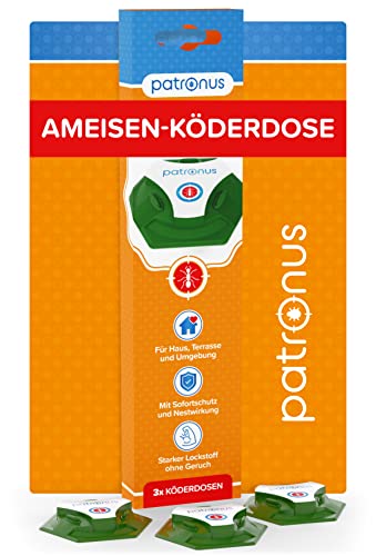 Ameisen-Köderdose für Innen & Außen [3 Stück] - Ameisenköder zum Ameisen bekämpfen mit POWER-Wirkstoff - Ameisenfalle mit starkem Lockstoff und Nestwirkung - hergestellt in der EU