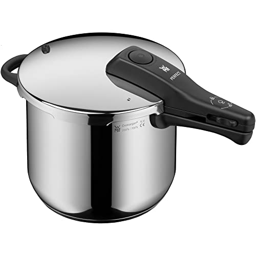 WMF Perfect One Pot Schnellkochtopf Induktion 6,5l, Dampfkochtopf, großes Kochsignal, 2 Kochstufen, abnehmbarer Deckelgriff, Cromargan Edelstahl