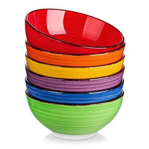 vancasso Suppenschalen Steinzeug, BONITA 6-teiliges Schüsselset, Salatschüssel, Pastaschalen, Schalen Set, Mehrfarbig