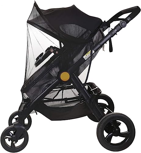 LEMESO Universal Moskitonetz für Kinderwagen Insektenschutz für Kinderwagen Buggy mit Sonneverdeck Schutz vor Insekten Sonne Schwarz Sonnendach Sonnenblende für Babyschale Sportwagen