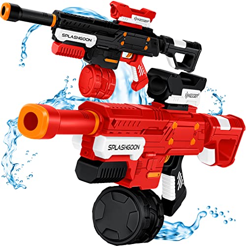 KESSER® Wasserpistole 2er Set Wasserpistolen Spritzpistolen inkl. Zielfernrohr Sehr Stark Reichweite 8m, Fassungsvermögen 650ml Spielzeug im Freien für Kinder und Erwachsene Schwarz/Rot