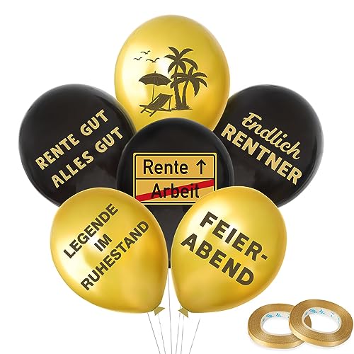 24 Stück Ruhestand Luftballons Endlich Rentner Latexballons Deko Set Helium Ballons Dekoration zum Beginn der Rente Geschenk für Männer Frauen Abschiedsfeier Ruhestand Pensionierung Party