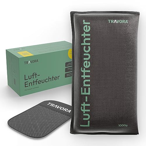 TRAVORA Luftentfeuchter Auto Kissen 1 kg mit Anti-Rutsch Pad - Entfeuchter Auto - Luftentfeuchter Auto wiederverwendbar - Auto Innenraum Entfeuchter Kissen - 1x Luftentfeuchter Kissen extra groß