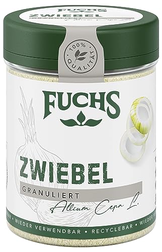 Fuchs Gewürze - Zwiebel granuliert - Gewürz für Saucen oder Nudelgerichte - natürliche Zutaten - 70 g in wiederverwendbarer, recyclebarer Dose