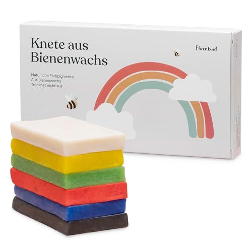 Ehrenkind® Knete aus Bienenwachs | Trocknet nicht aus | Ungiftig | 100% natürliche Inhaltsstoffe | Knete ab 3 Jahre | Kinderknete | Made in EU