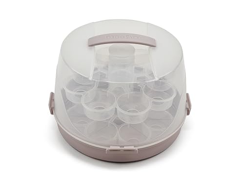 Moofin - Cupcake Transportbox für Muffins, Kuchen und Torten | TÜV-geprüft, BPA-frei | Smooth-Clip Verschlüssen | Verwendbar als Kuchenbehälter, Partybutler, Kuchenbutler, | 26 cm Durchmesser