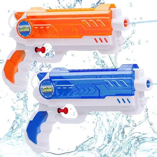 RONSTONE 2 Pack Wasserpistole Kinder, 280ML wasserpistolen mit 9 Meter Reichweite, Outdoor Garten Strand Sommer Party Schwimmbad Spiele Spielzeug für Jungen Mädchen