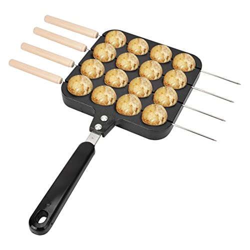 Takoyaki Pfanne, 16 Löcher Takoyaki Maker Takoyakigrillpfanne mit 4 Backnadeln Antihaft Takoyaki Pfannkuchen Ball Maker pfanne, für DIY Octopus Ball