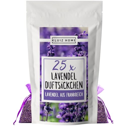 25 Lavendelsäckchen mit französichem Lavendel I Mottenschutz für Kleiderschrank I Lavendel Duftsäckchen Kleiderschrank by KLUIZ Home