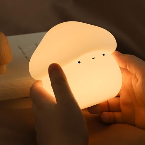 Pilz Nachtlicht Kinder, Nachtlicht Baby Stilllicht, Silikon Nachttischlampe Touch Dimmbar, Wiederaufladbare LED Nachtlicht Kinder Timer, Baby Geschenk, Pilz Nachtlicht Baby Kawaii Kinderzimmer Deko