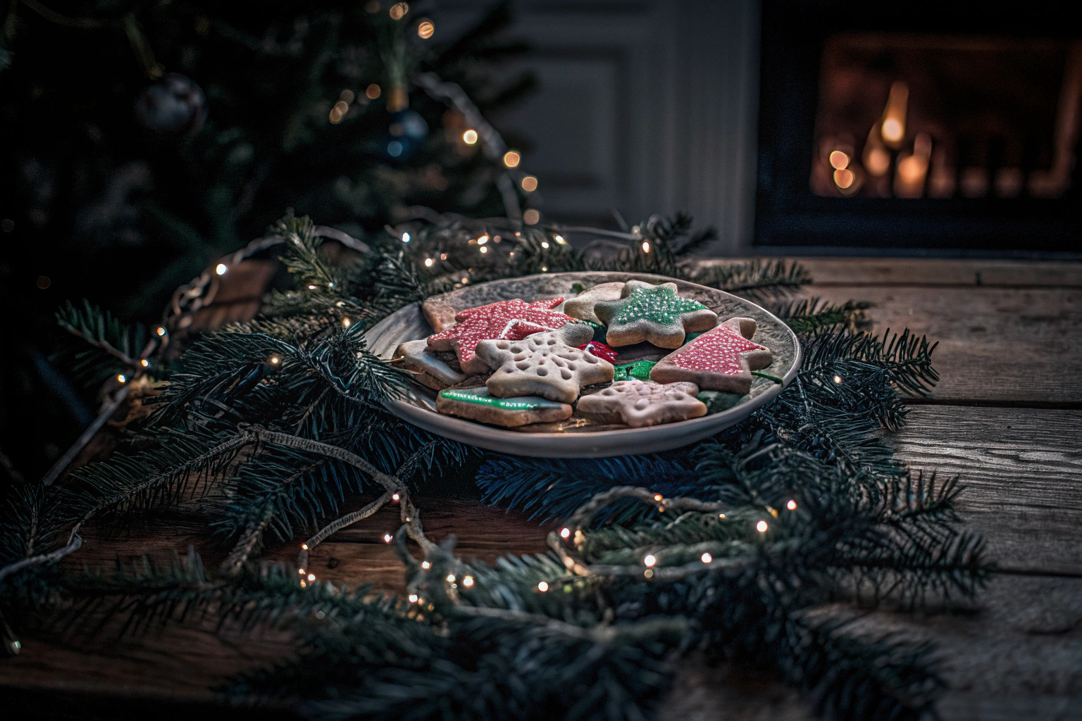 Weihnachtsplätzchen auf einem Teller