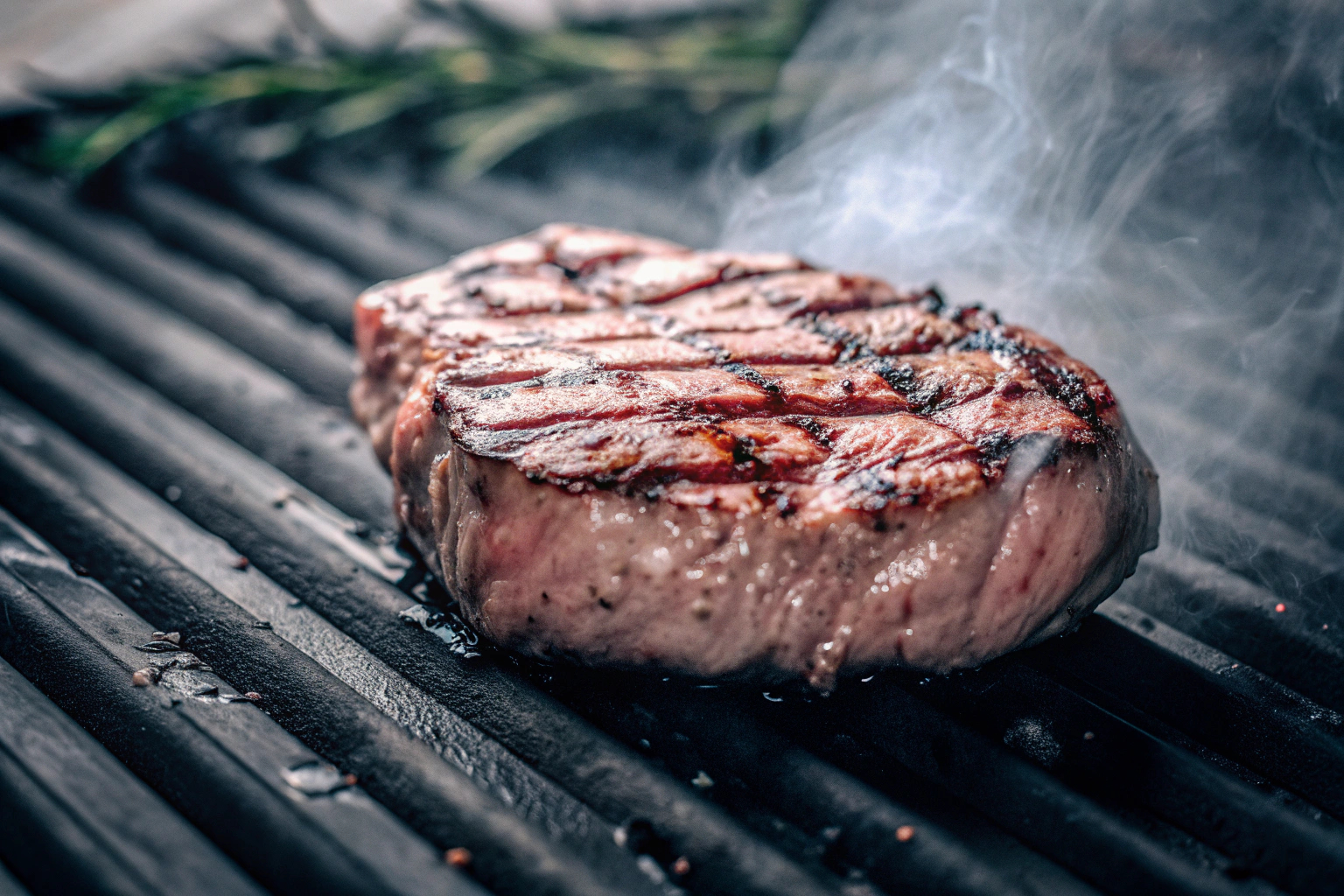 Perfekt gegrilltes Steak auf Holzkohlegrill