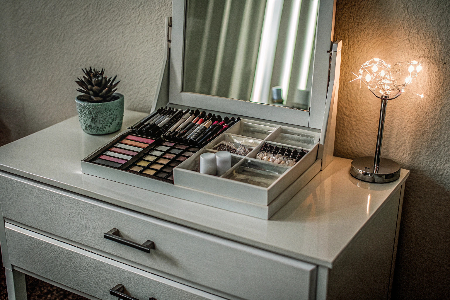 Frisiertisch mit Make-Up-Organizer