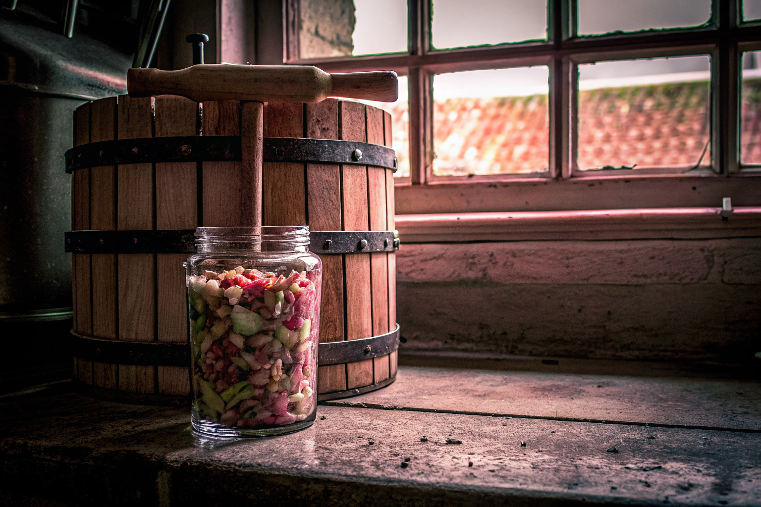 Fermentier-Stampfer aus Buchenholz