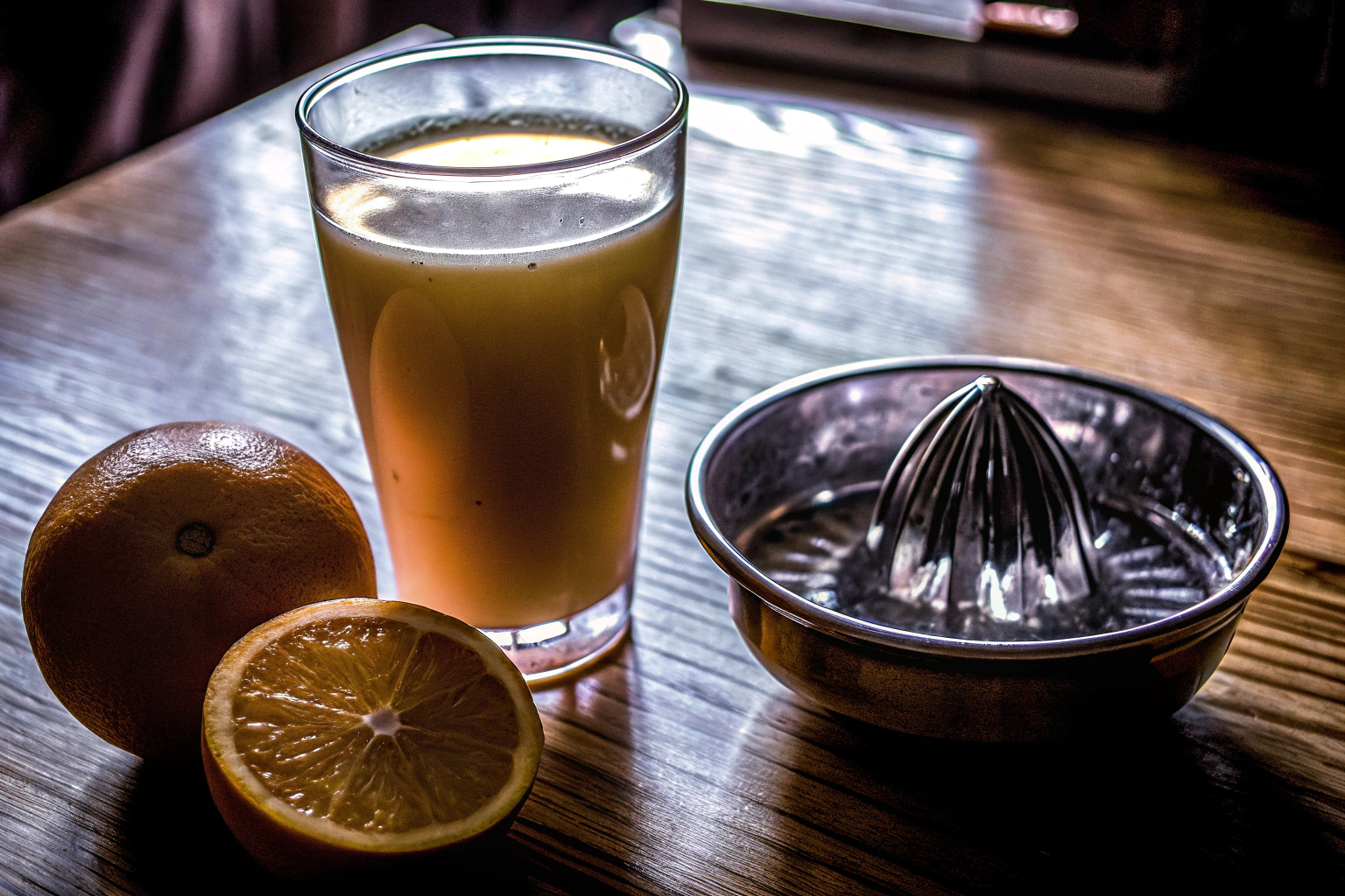 Frisch gepresster Orangensaft mit Zitruspresse