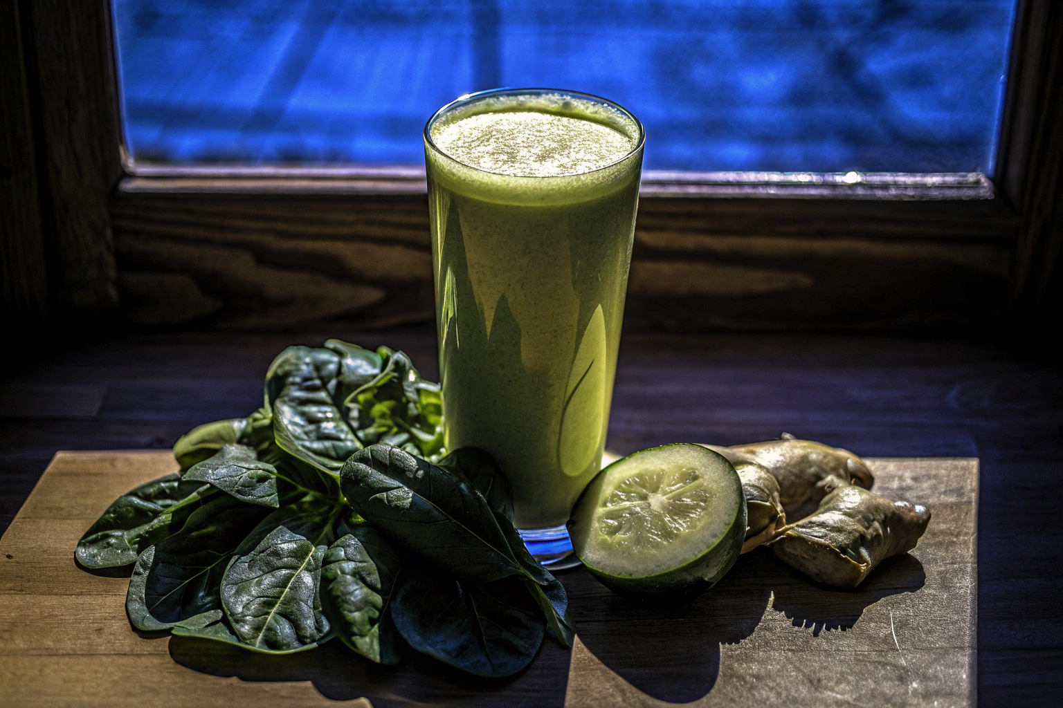 Grüner Saft mit frischen Zutaten