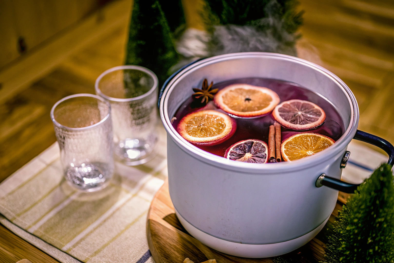 Glühweinkocher mit Glühwein