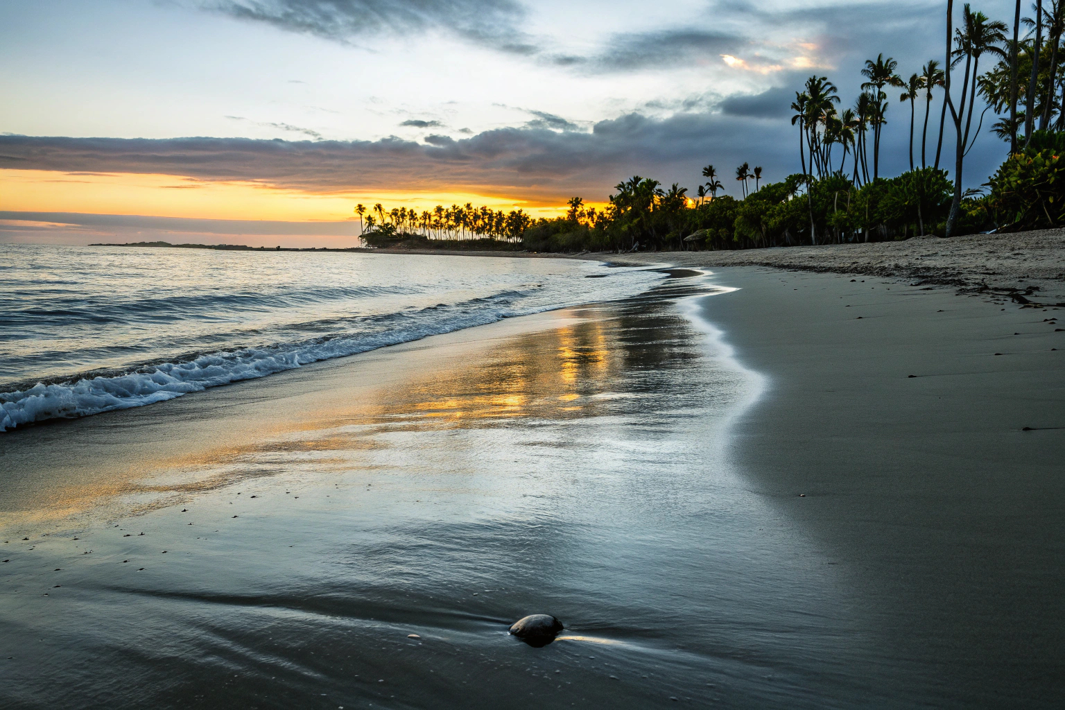 Strand bei Sonnenuntergang