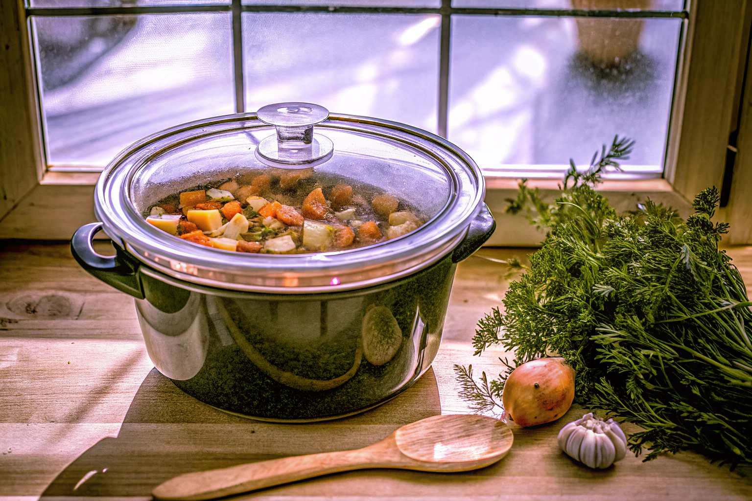 Slow Cooker mit Eintopf