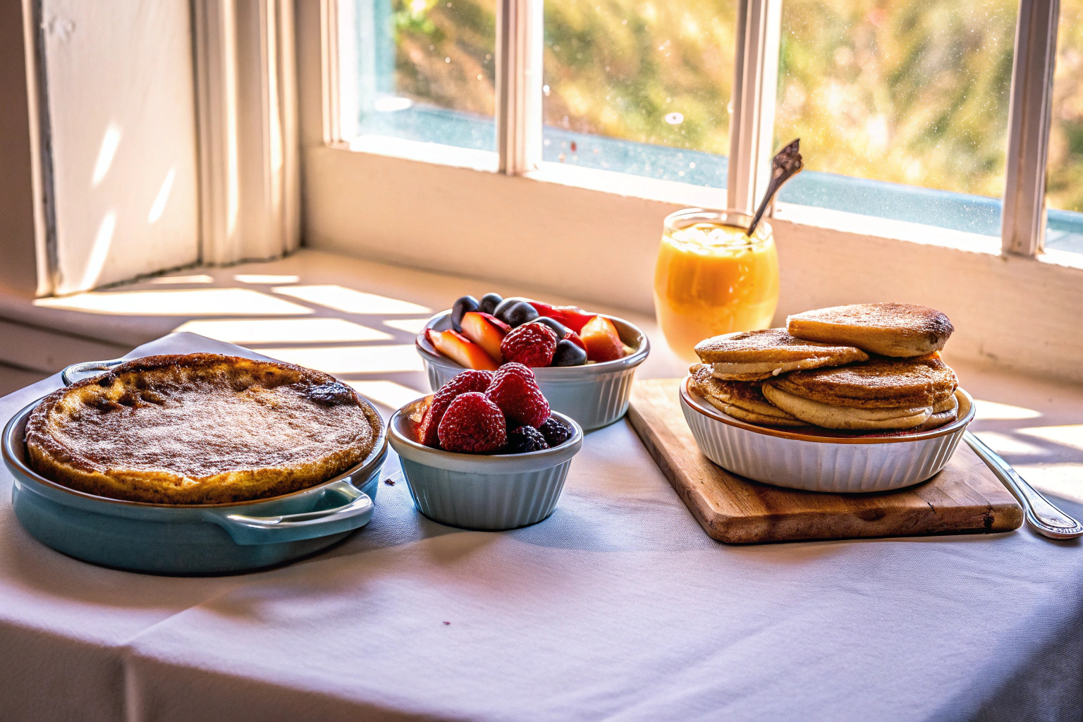 Gedeckter Tisch für Brunch