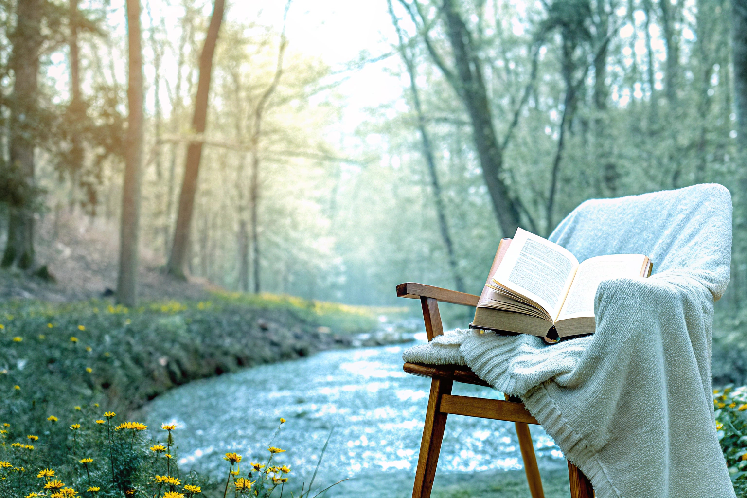 Lesende Person in der Natur