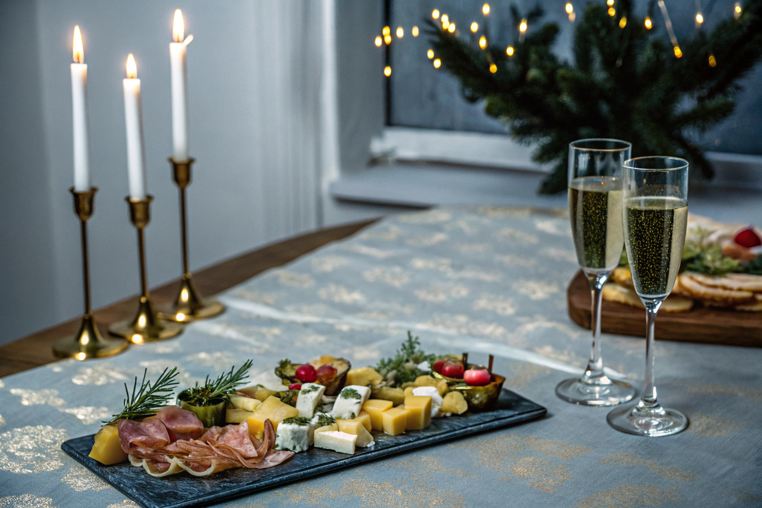 Festlich gedeckte Silvestertafel