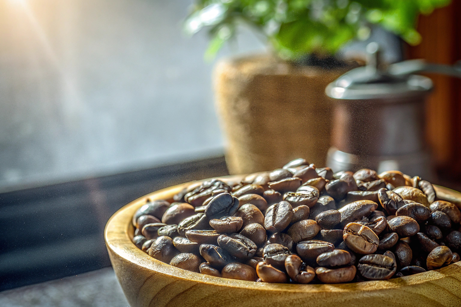 Kaffeebohnen in einem Behälter