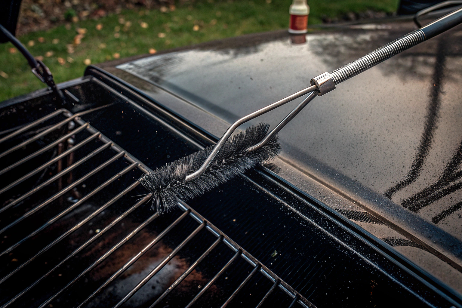 Grillreinigung mit Bürste