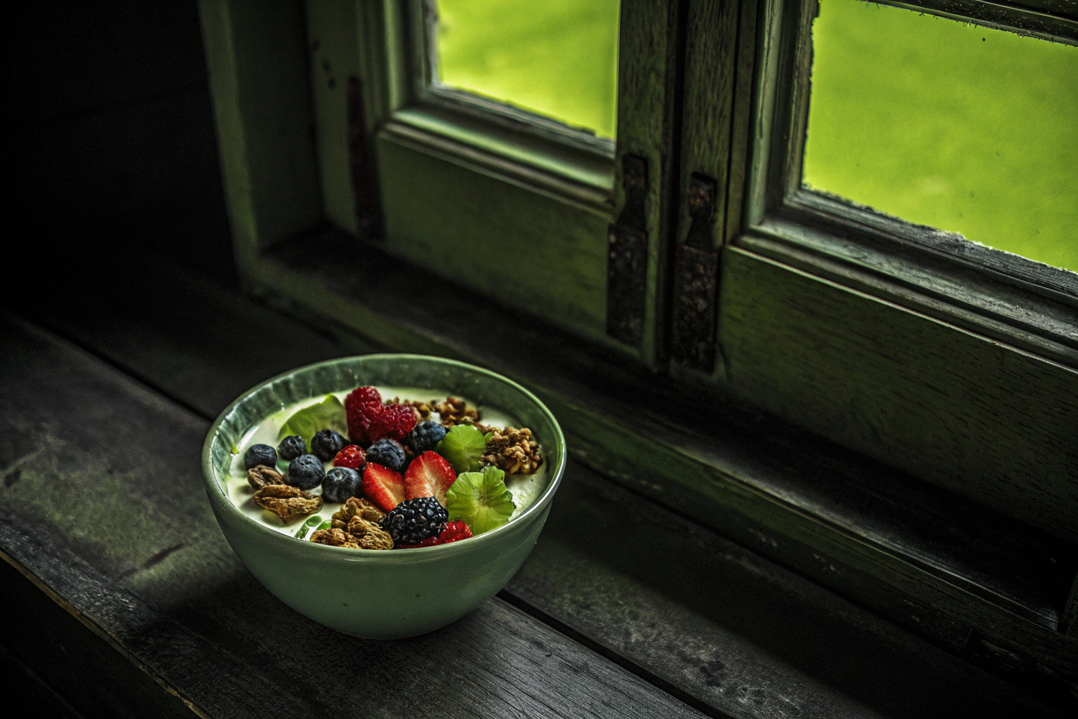 Keto Bowl mit Beeren und Nüssen