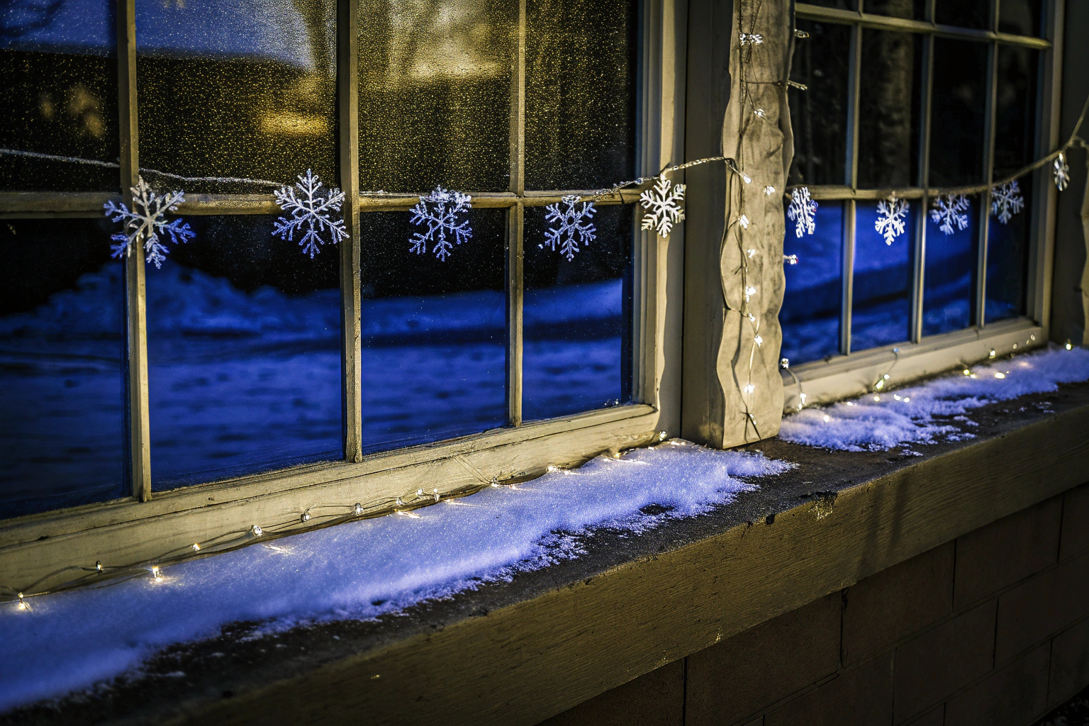 Winter Dekogirlande mit Schneeflocken