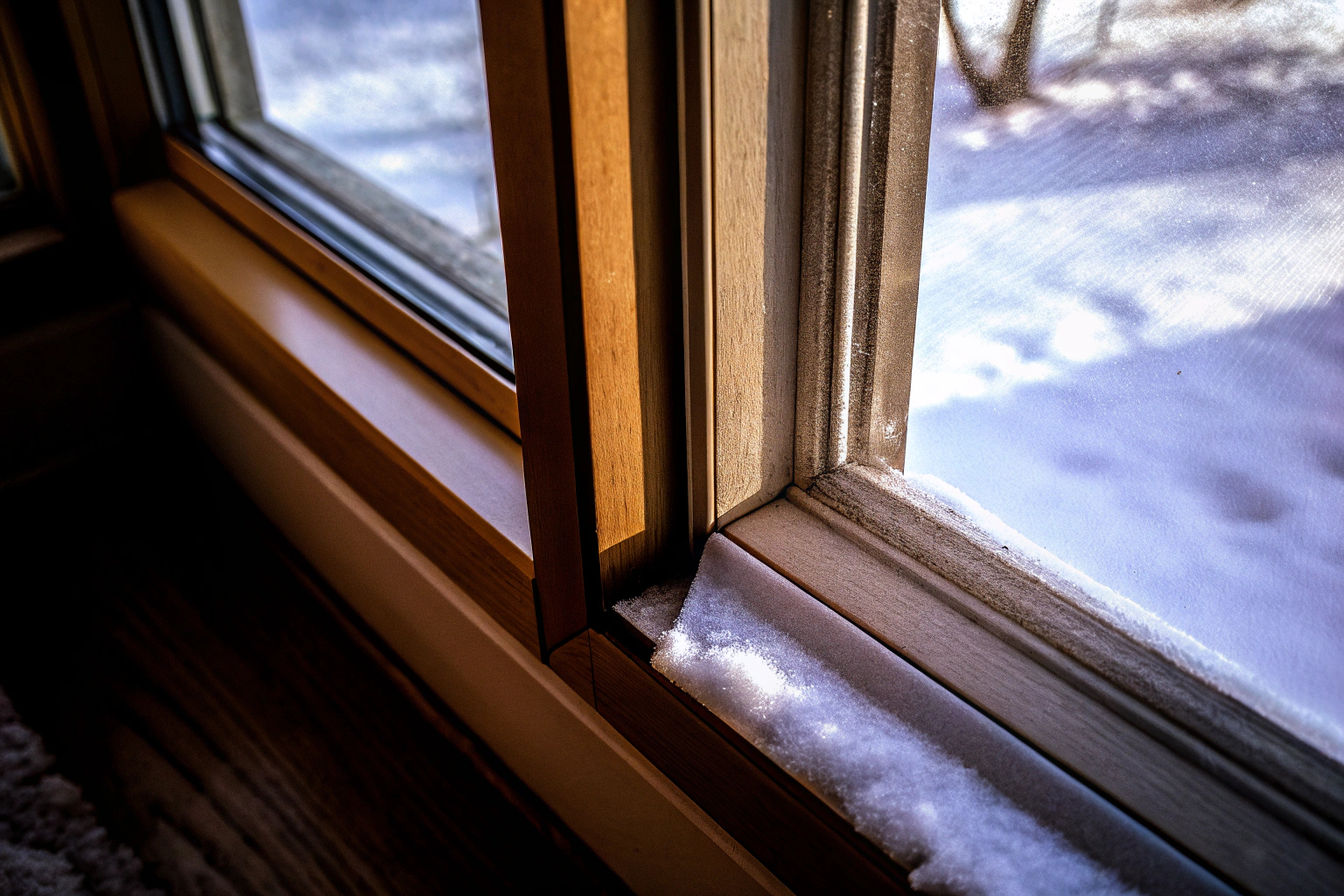 Abgedichtetes Fenster für den Winter