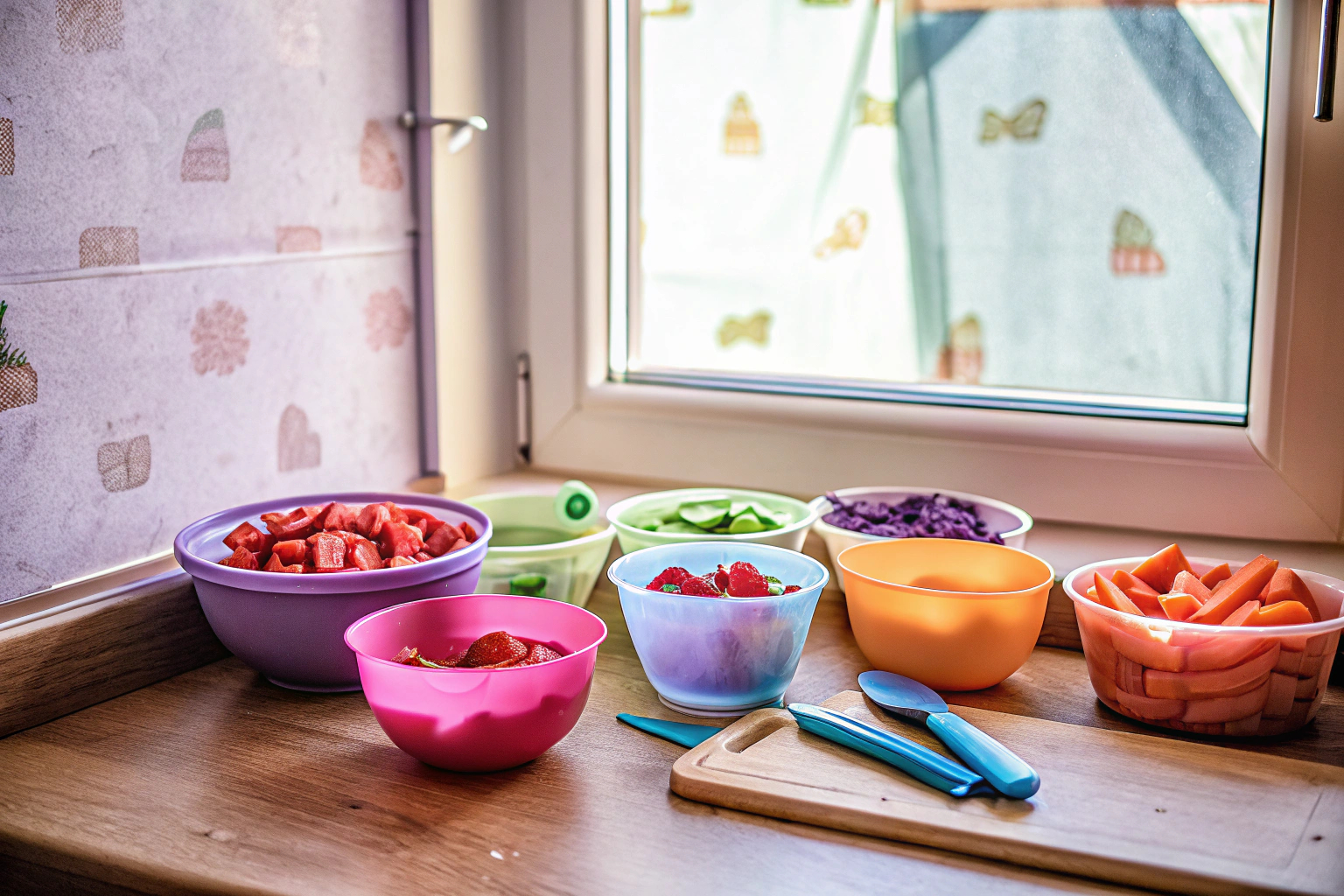 Kinder beim Zubereiten von Snacks