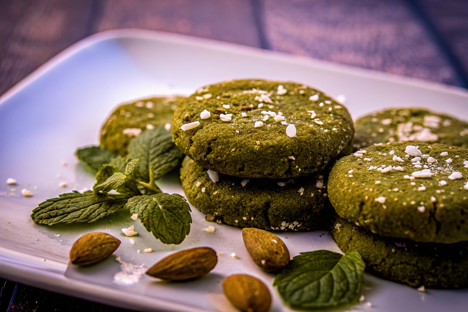 Matcha-Mandel-Plätzchen