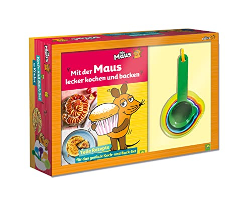 Mit der Maus lecker kochen und backen: Tolles Set mit Rezept-Buch und 5 Messbechern