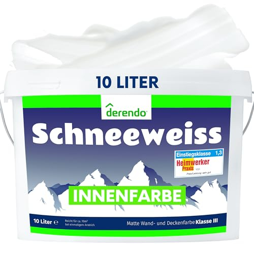 derendo Schneeweiss wandfarbe weiß hohe deckkraft 10l