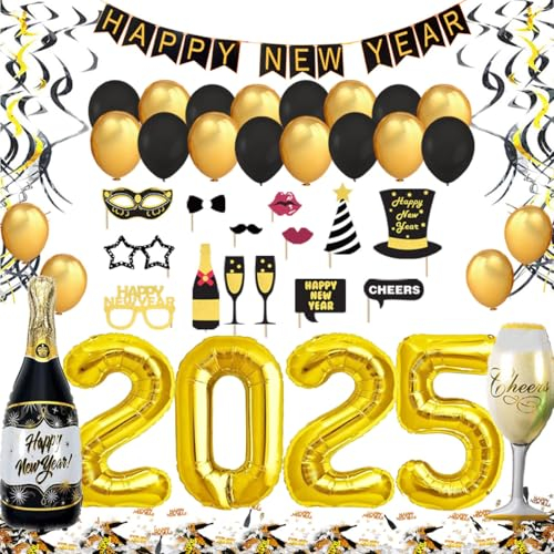 Silvester Deko 2025 XXL Dekoration Set