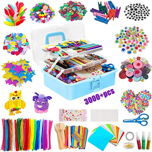 Withosent Bastelset Kinder, 3000+PCS DIY Basteln