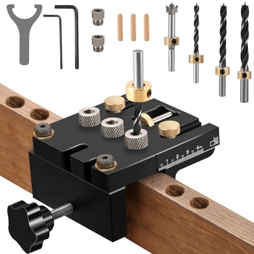 6/8/10/15mm Bohrschablone Selbstzentrierendes 3-in-1 Dübel-Jig-Kit